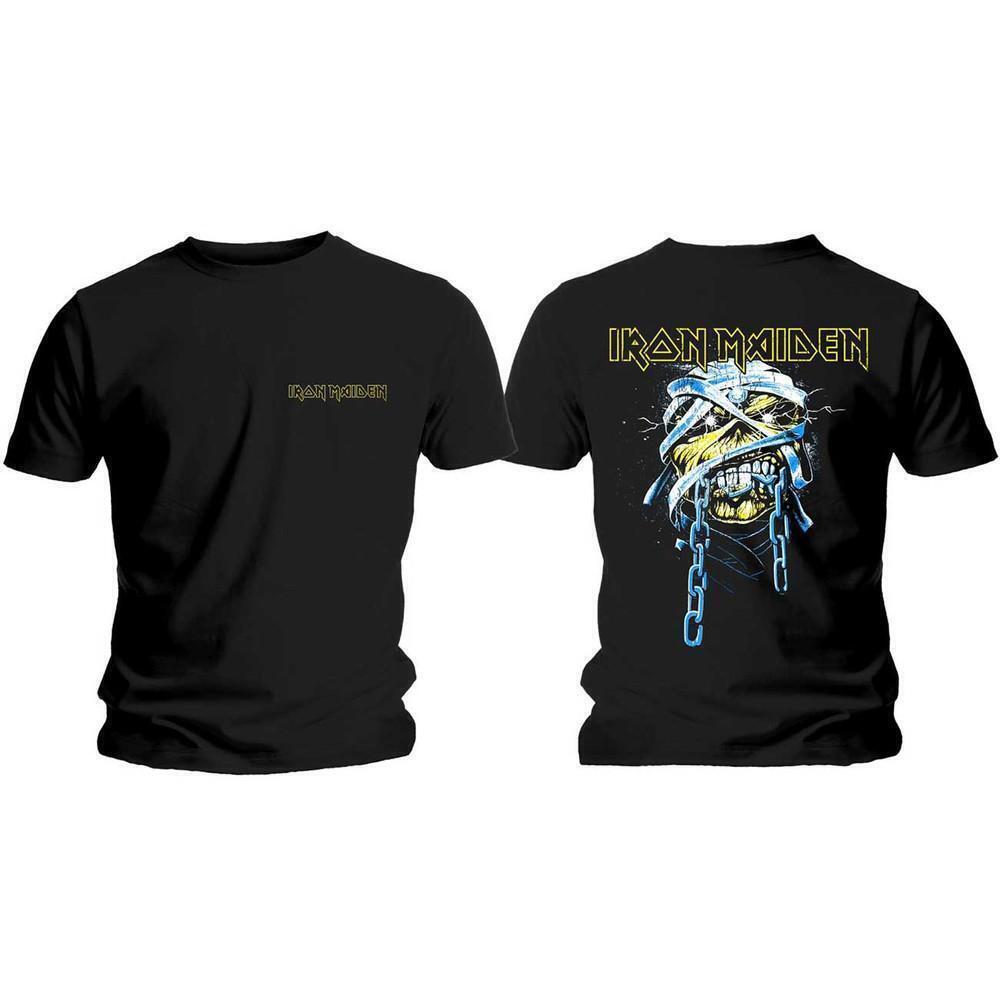 Iron Maiden Unisex T Shirt Powerslave Head Logo Back Print 2 Sided